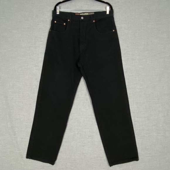 Request Jeans Black 100% Cotton Sz 34 Vintage Collection High Rise Straight Leg - Picture 1 of 8